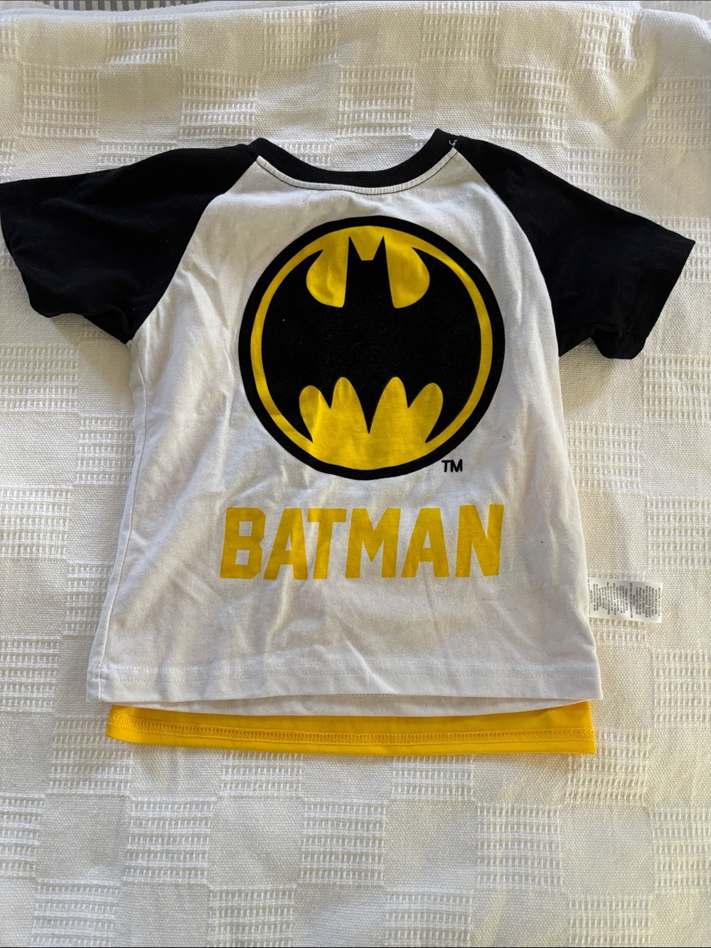 DC Batman Yellow & Black Raglan Tee